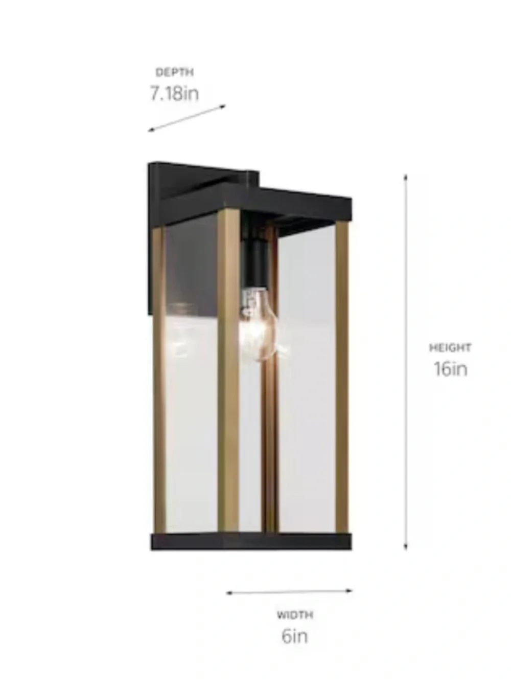 Allen + roth Coalmont 1 -Light 16-in H Black Hardwired Outdoor Wall Light